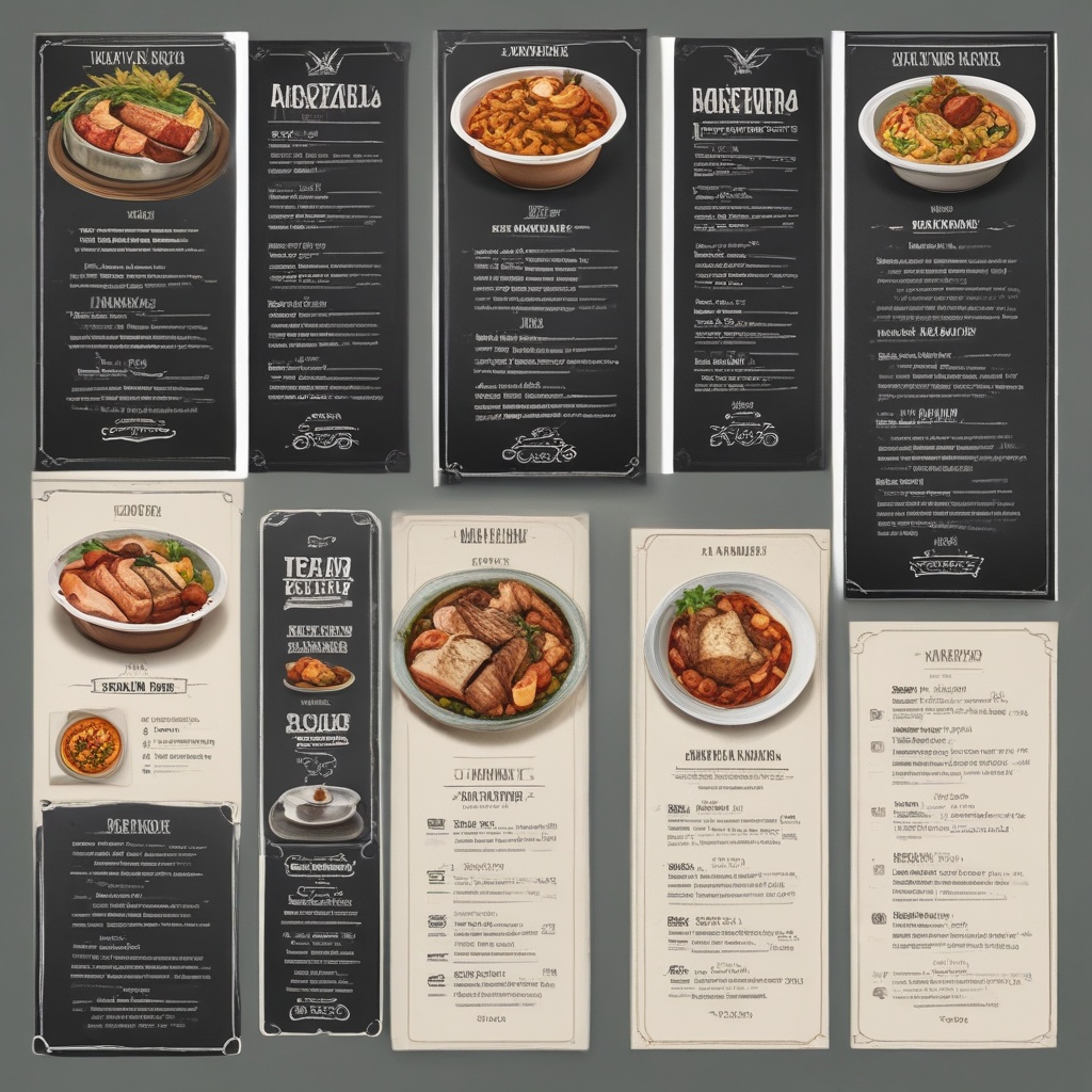 Main course menu options